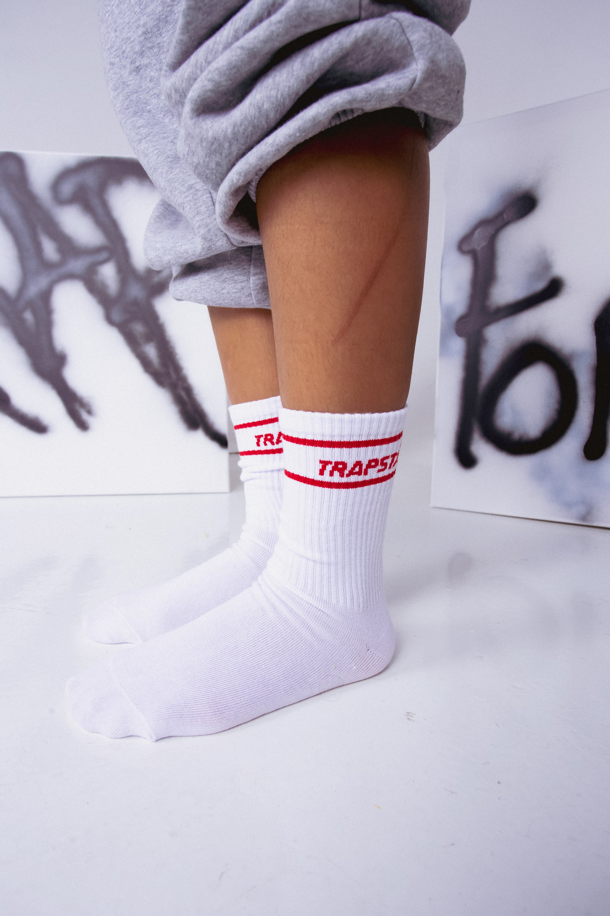 Trapsta Sock White/Red